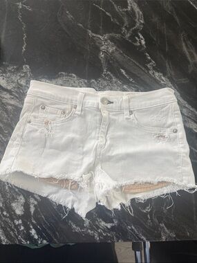 White Distressed Women’s Denim Shorts